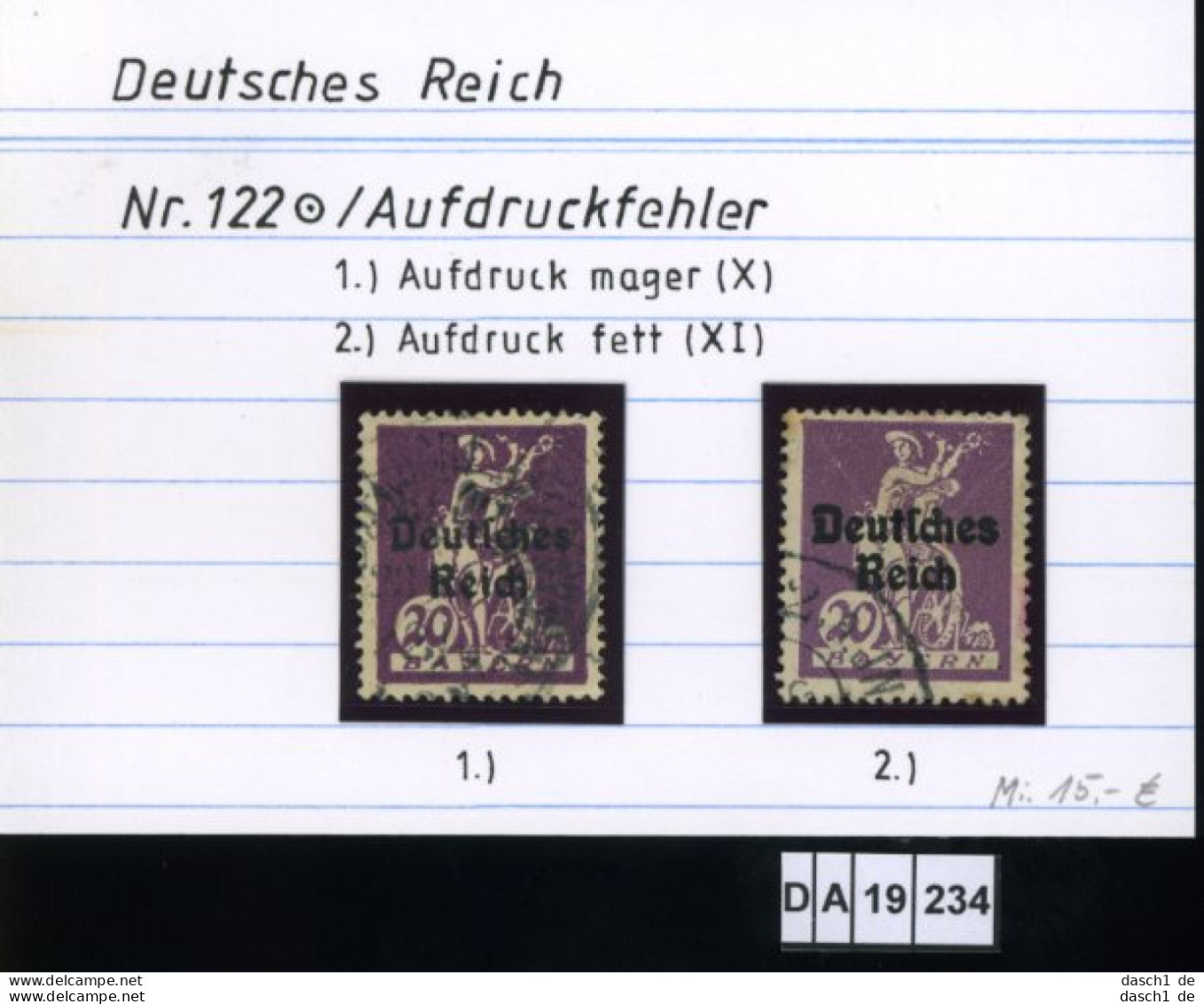 Deutsches Reich , 5 Lose U.a. 122 , PLF / Abart - Siehe Foto - Abarten & Kuriositäten