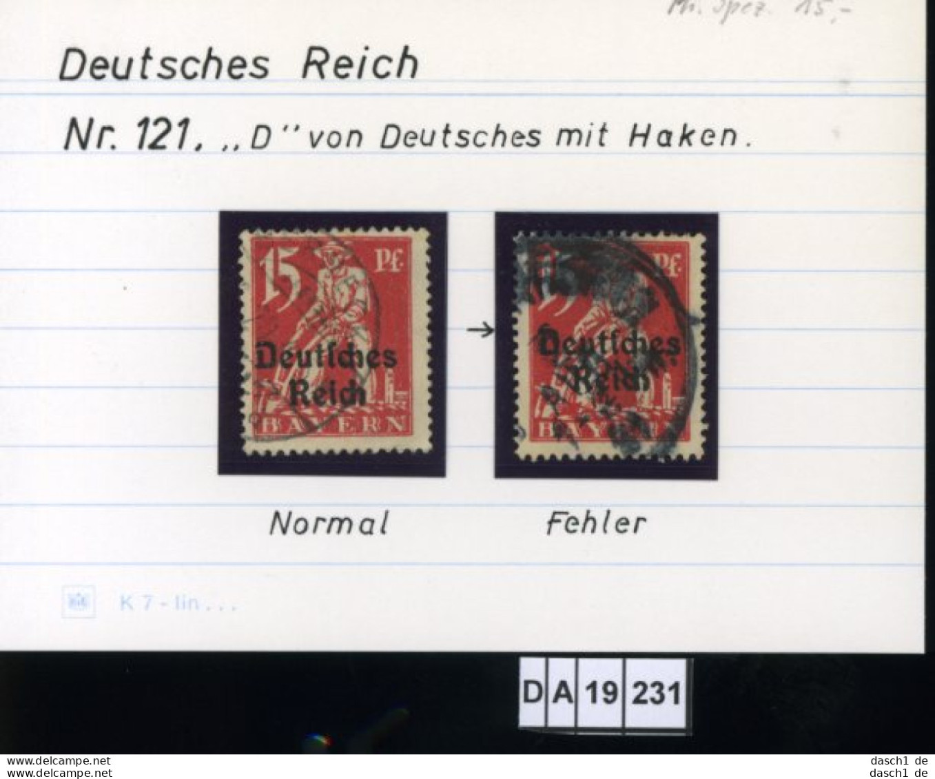 Deutsches Reich , 5 Lose U.a. 122 , PLF / Abart - Siehe Foto - Errors & Oddities