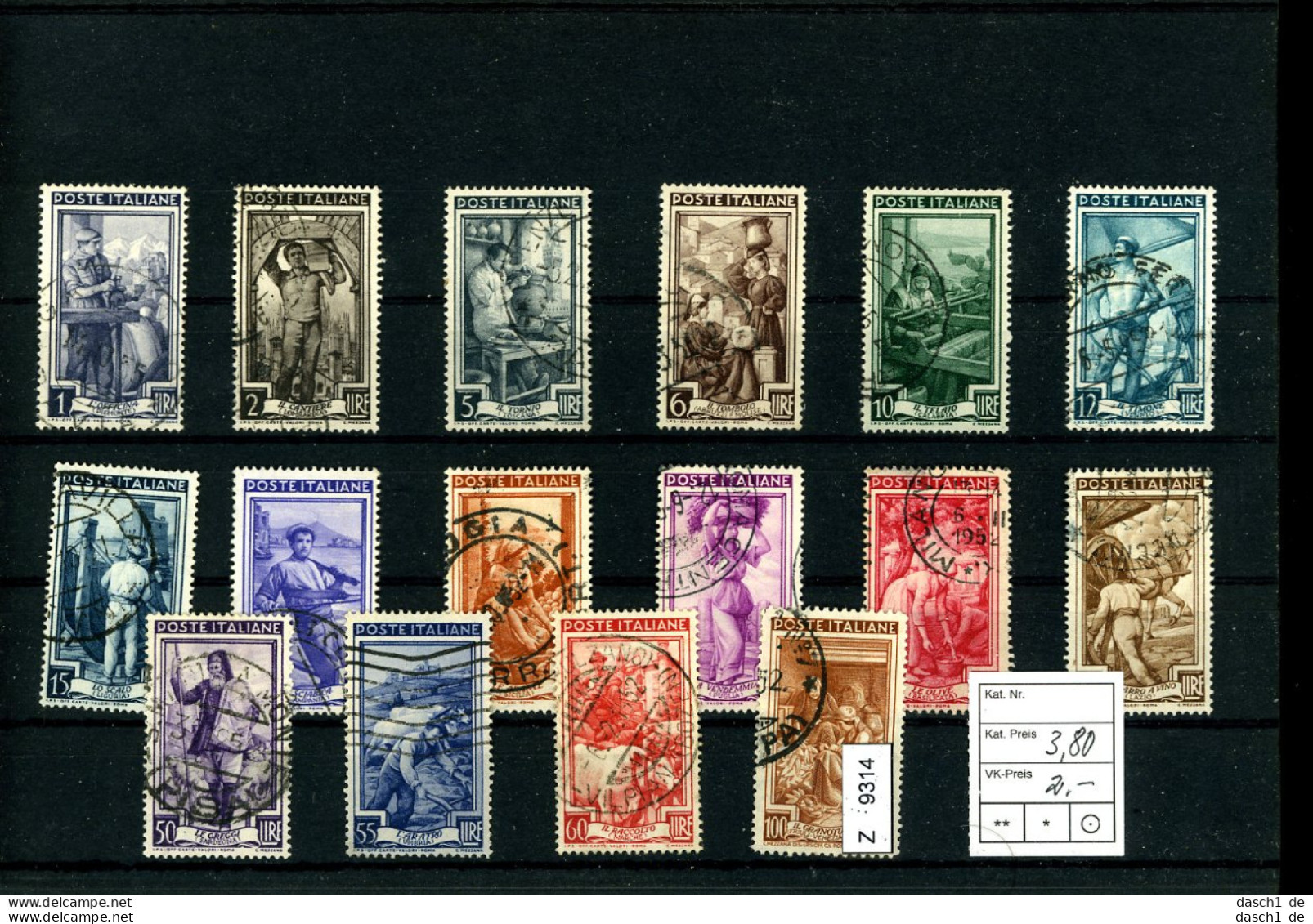Kleine Sammlung Auf 5 A5-Karten, X, Xx, O, 5 Lose U.a. Italien, Luxemburg - Collections