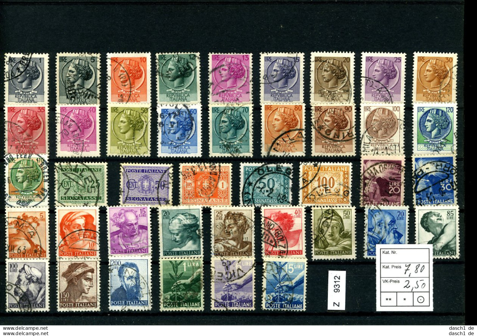 Kleine Sammlung Auf 5 A5-Karten, X, Xx, O, 5 Lose U.a. Italien, Luxemburg - Collections