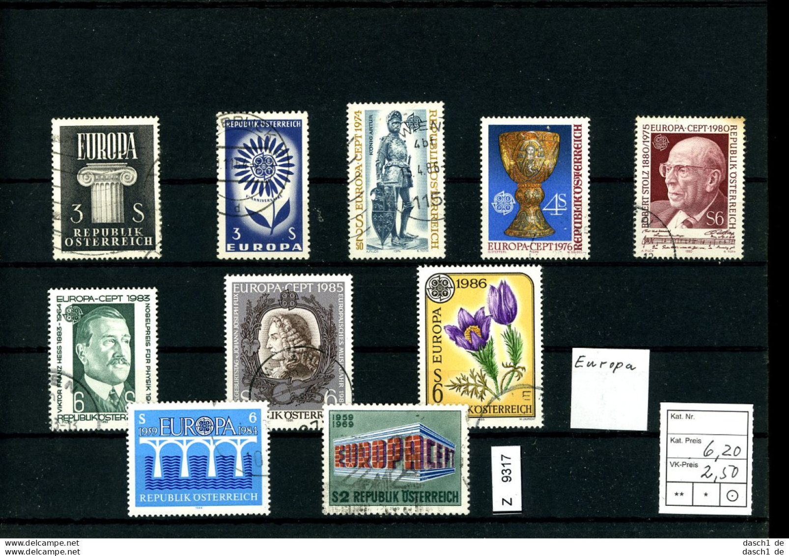 Kleine Sammlung Auf 5 A5-Karten, X, Xx, O, 5 Lose U.a. Schweiz, Österreich U.a. - Collections (without Album)