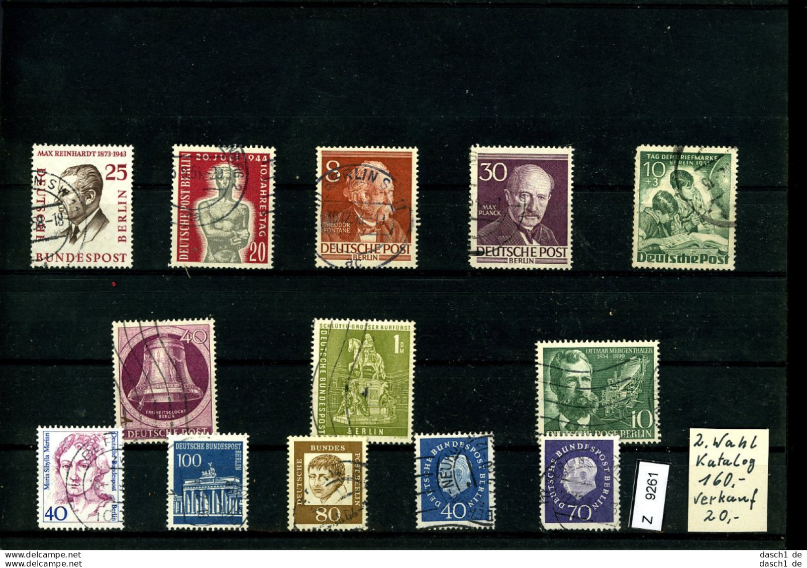 Kleine Sammlung Auf 5 A5-Karten, (x), X, Xx, O, 2. Wahl, 5 Lose U.a. Berlin - Used Stamps