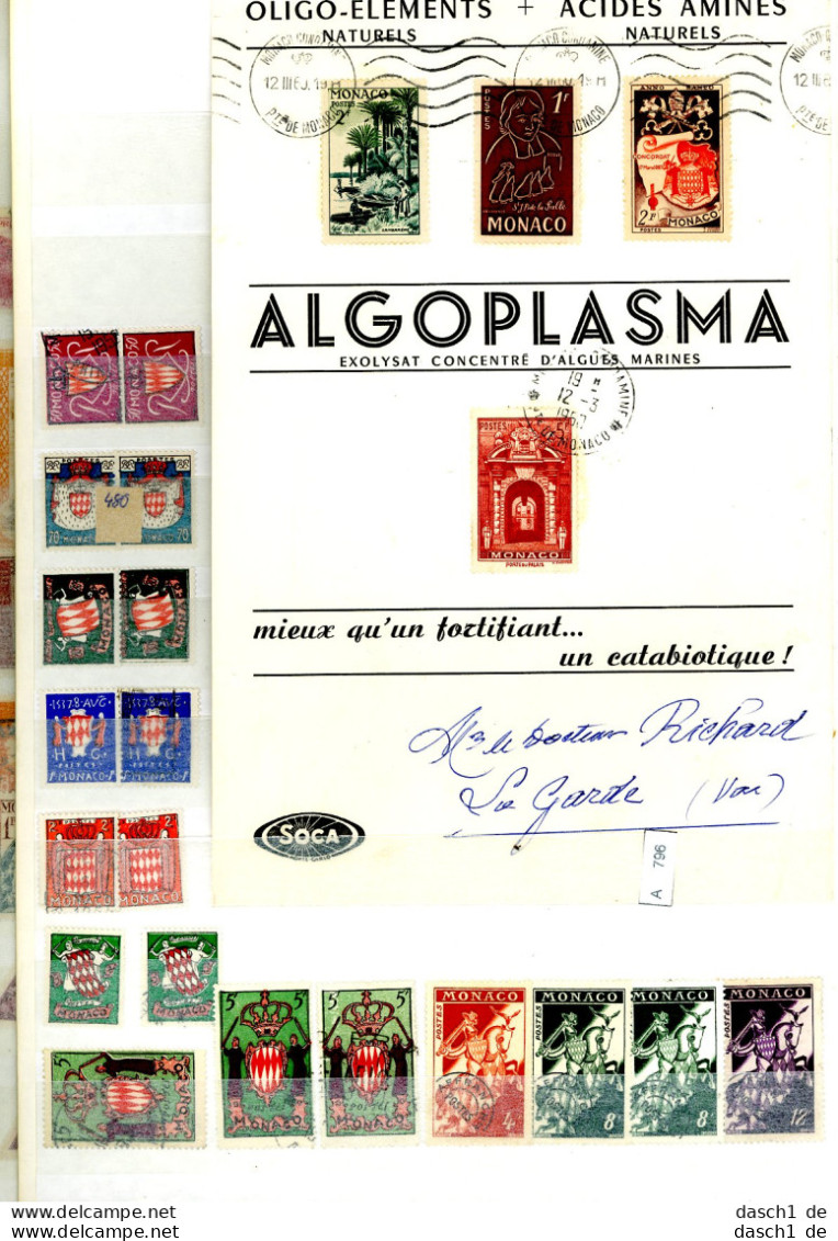 Sammlung Auf Großer Albumseite,xx,x,o, 5 Lose U.a.  Monaco - Colecciones & Series