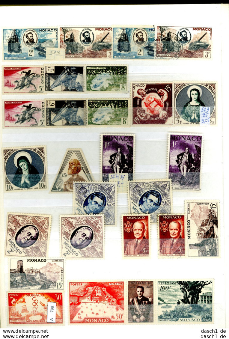 Sammlung Auf Großer Albumseite,xx,x,o, 5 Lose U.a.  Monaco - Collections, Lots & Series