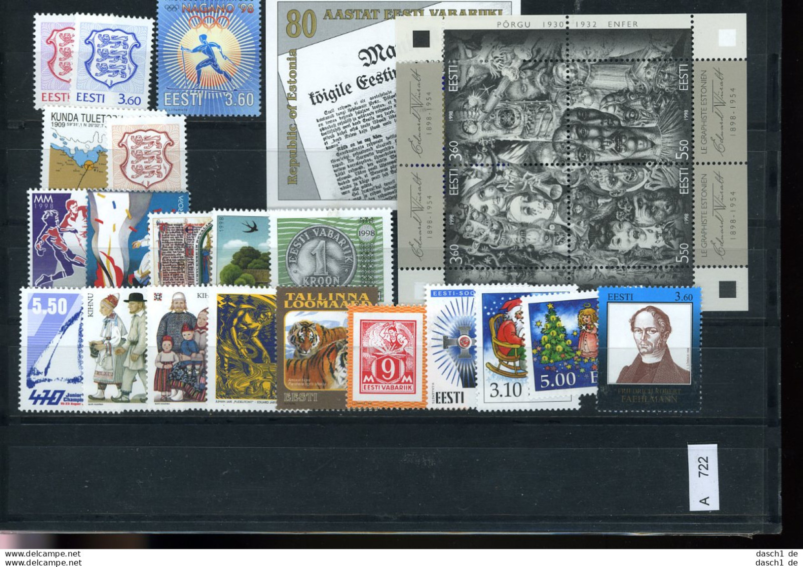 Sammlung Auf A5-Karte, Xx, 5 Lose U.a. Bl 5 2x Und 6, Estland - Estonia