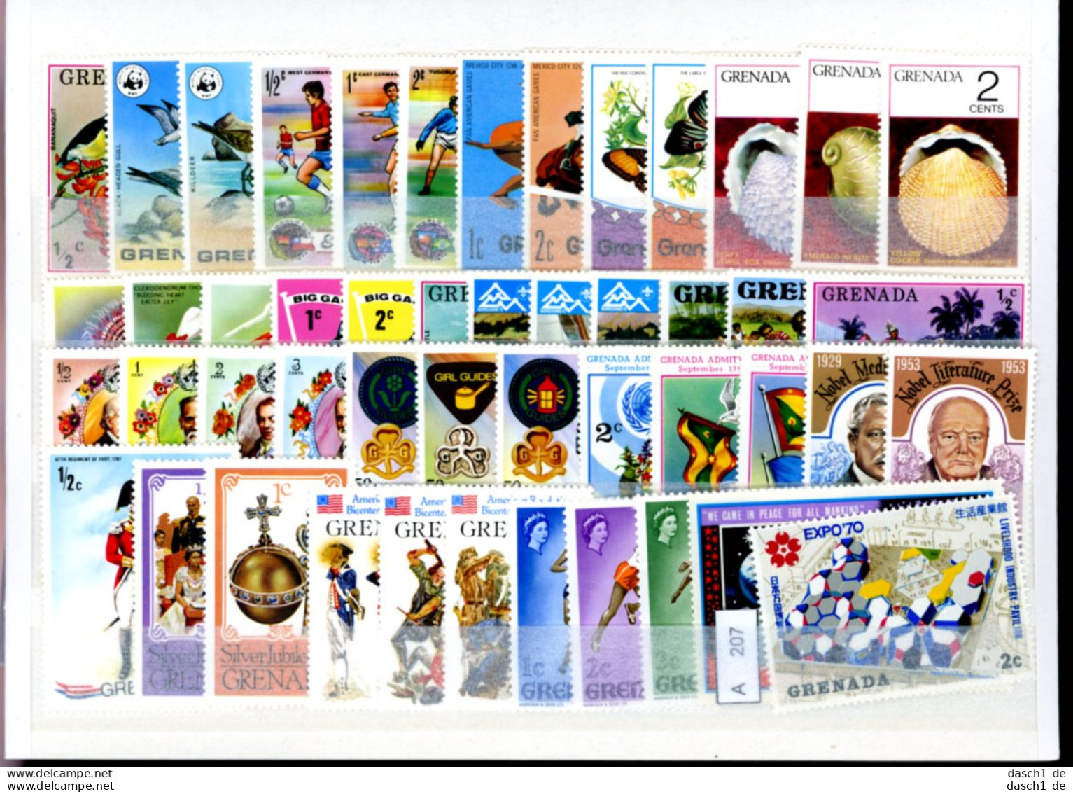 Slg. Postfrische Marken, Xx, 4 Lose Auf A5-Karten Dichtgesteckt, Schwerpunkt Motivmarken, Grenada - Grenada (1974-...)