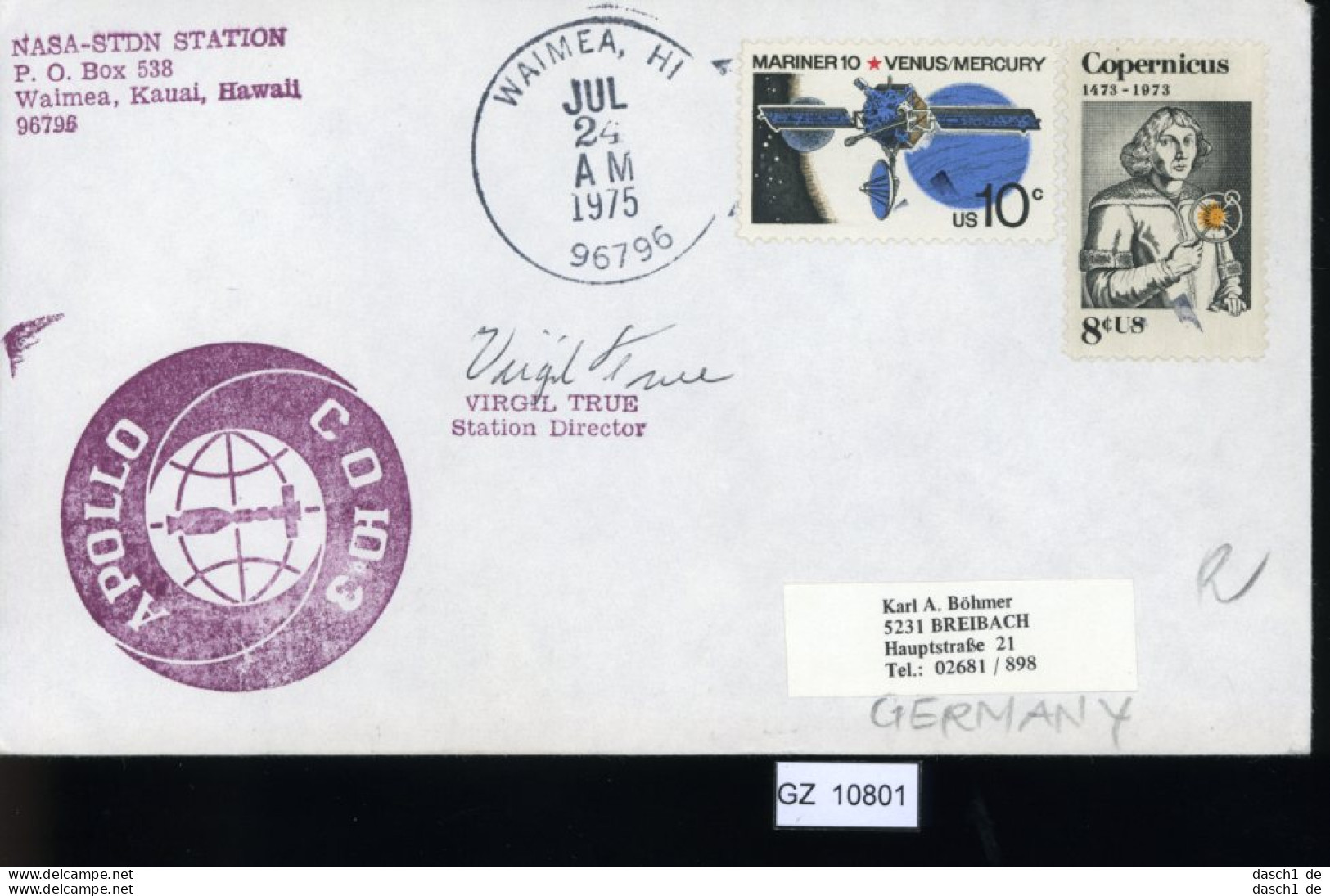 Motiv, 7 Lose U.a. Nasa Station Fairbanks 1975,  Apollo Mit Originalunterschrift - Collections