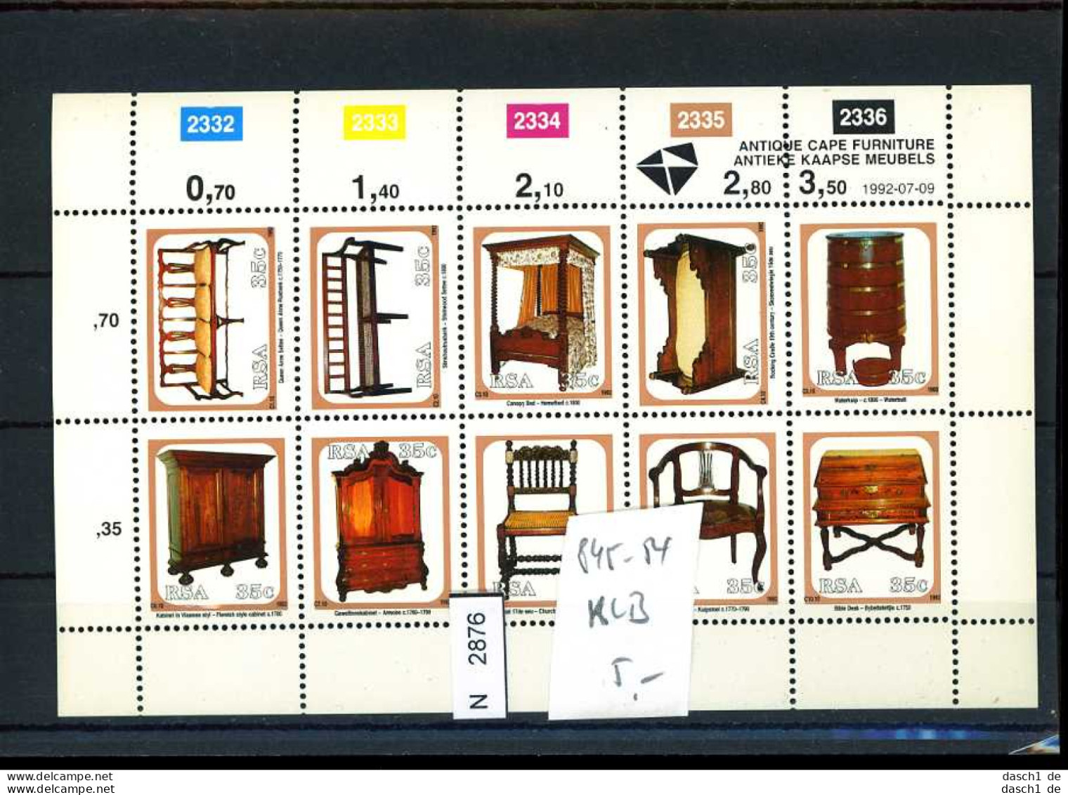 4 Lose U.a. Tschad 823-827 - Tschad (1960-...)