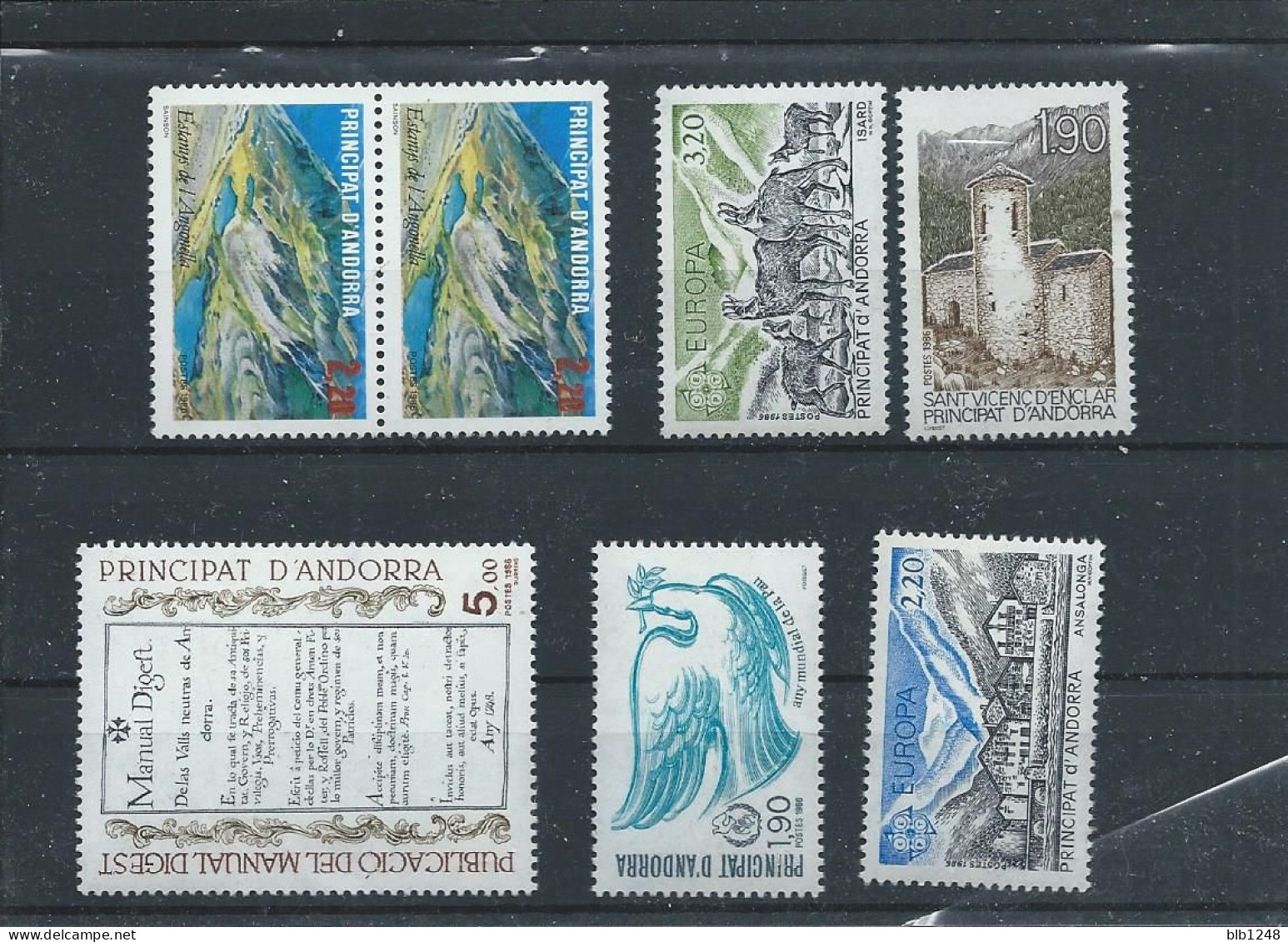 Lot De 14 Timbres Andorre 1998 1999 Faciale 7.94 Euros - Ungebraucht