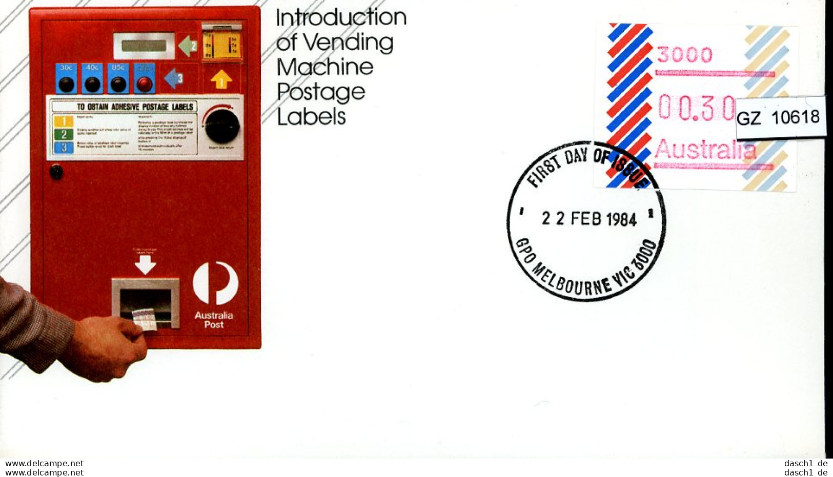 Australien, 7 Lose U.a. ATM FDC 1984 - Collezioni