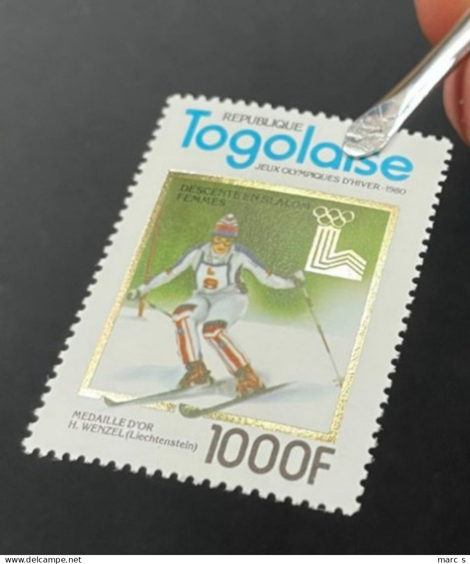 TOGO 1980 - NEUF ** / MNH - LUXE - Série Complète Mi 1508 / 1512 - YT 1011 A / E - GOLD/OR - JO LAKE PLACID - CV 110 EUR - Togo (1960-...)