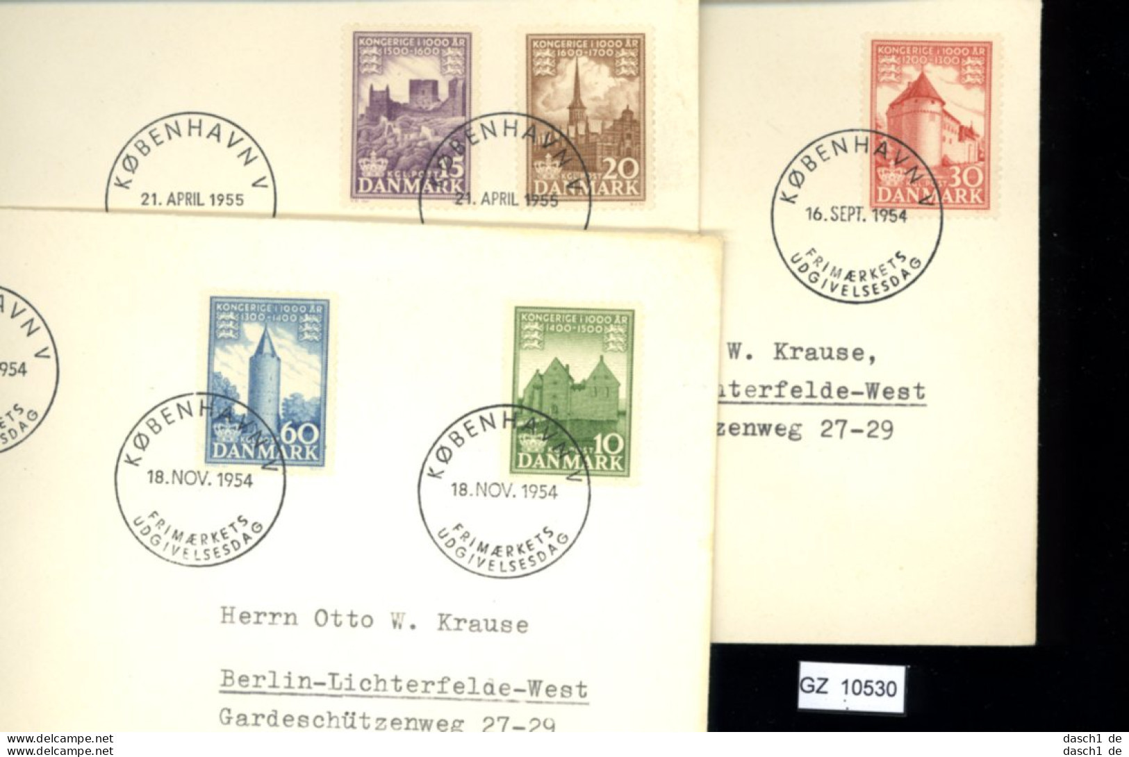 Dänemark, 11 Lose u.a. Brief von 1928