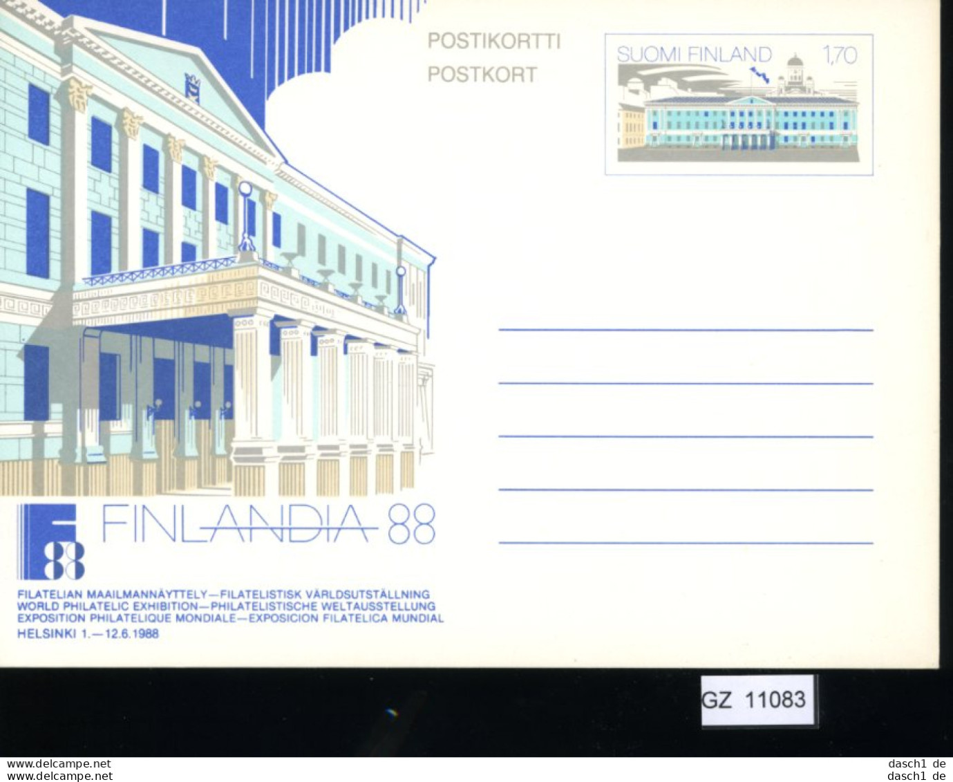 Finnland 4 Lose U.a. Sonderpostkarte 1986 - Postal Stationery