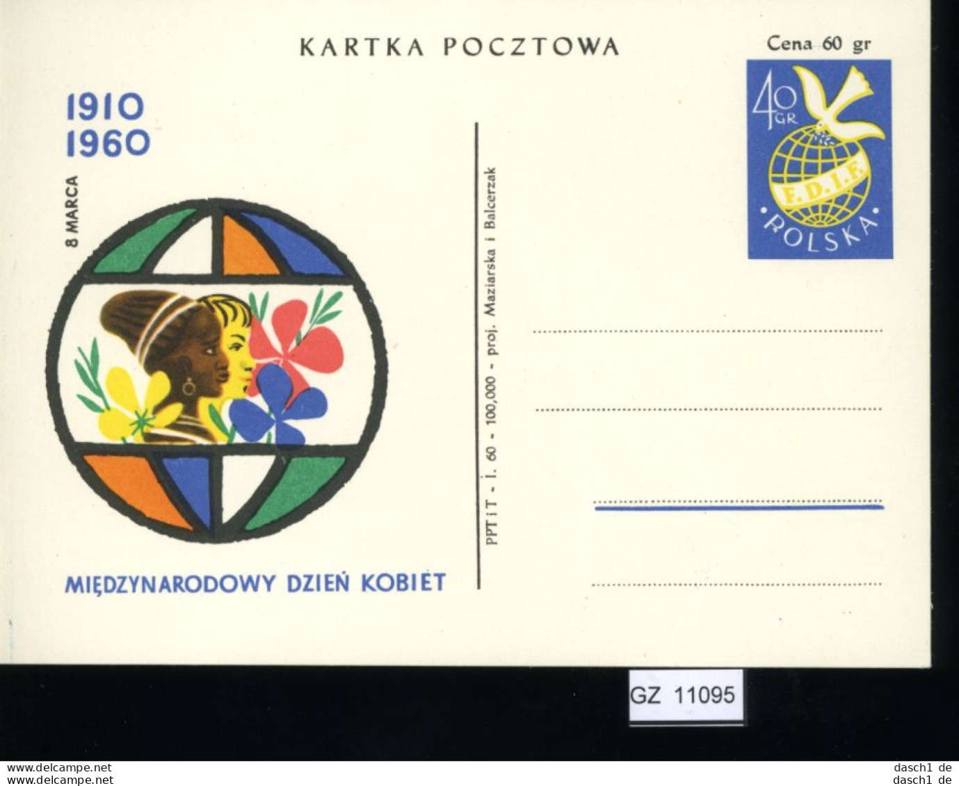 Polen 12 Lose u.a. Sonderpostkarte 1960