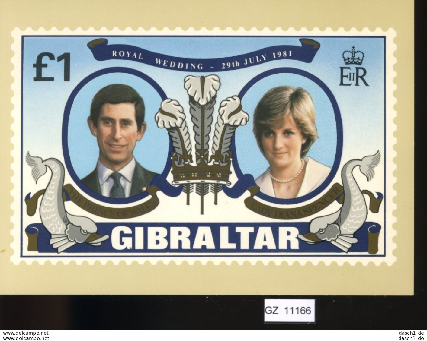 Grossbritannien, Stamp Card Set No. 1, Diana + Charles - Hochzeit 1981 - Covers & Documents