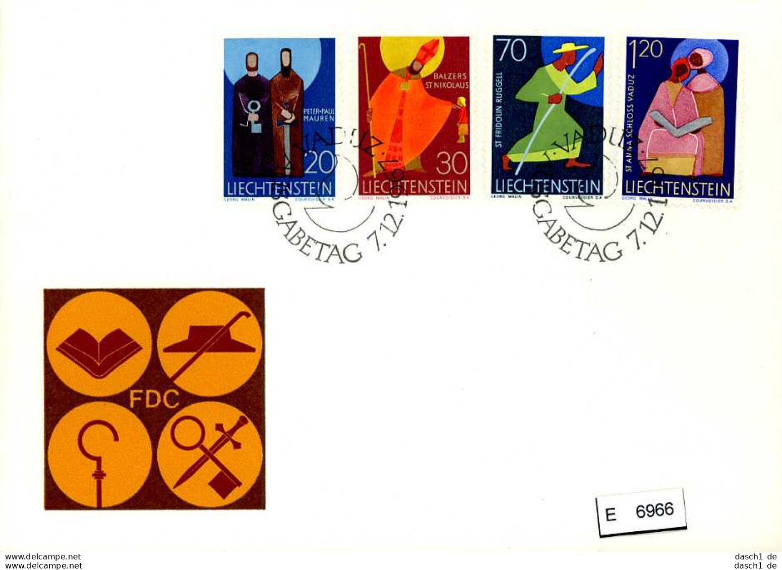 Lichtenstein, FDC, 9 Lose U.a. 818-20 - FDC