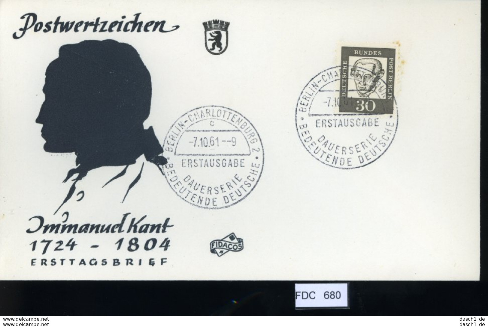 Berlin, FDC, 6 Lose U.a. 1961, Mi.-Nr. 206 - Other & Unclassified