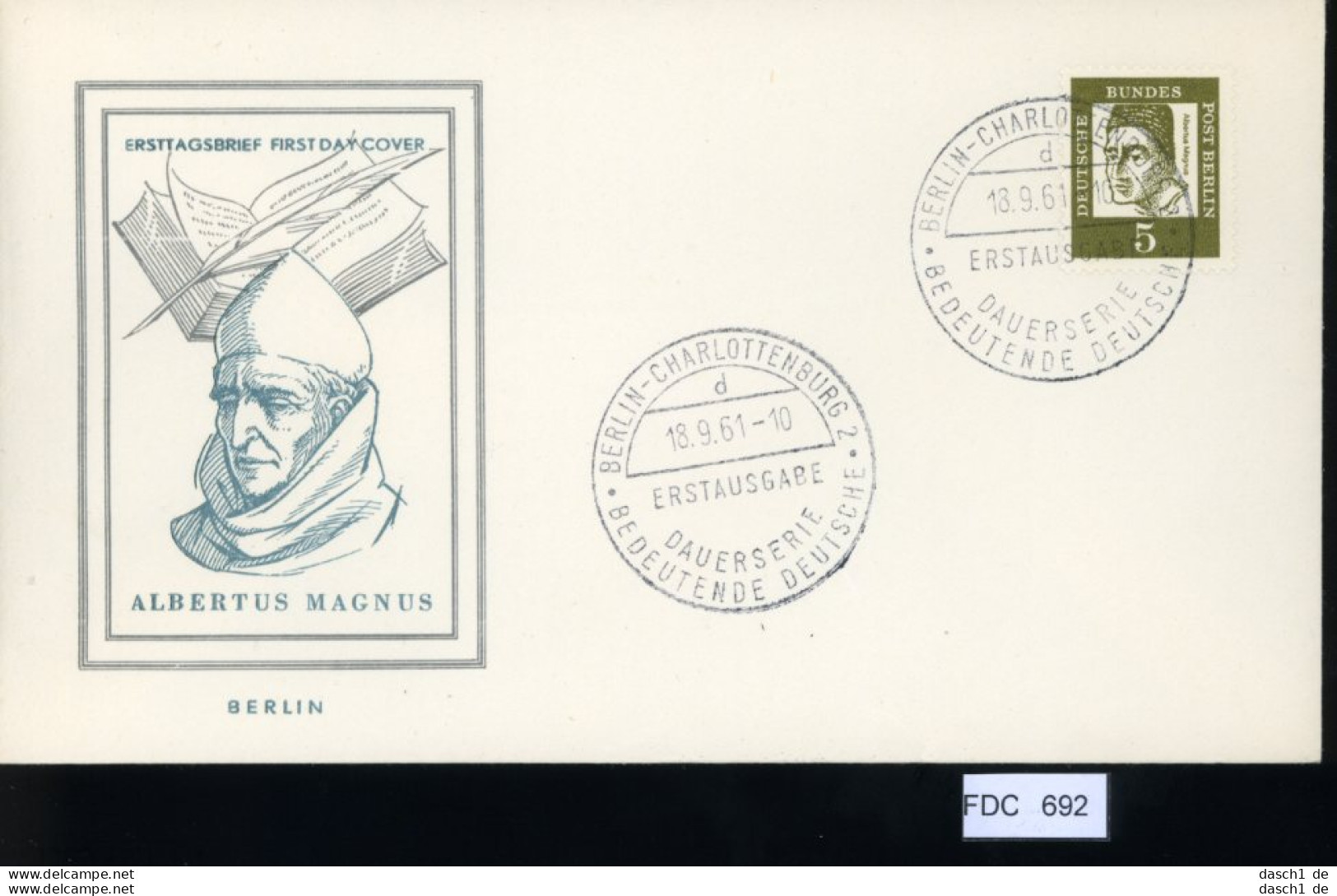 Berlin, FDC, 5 Lose U.a. 1961, Mi.-Nr. 208 - Sonstige & Ohne Zuordnung