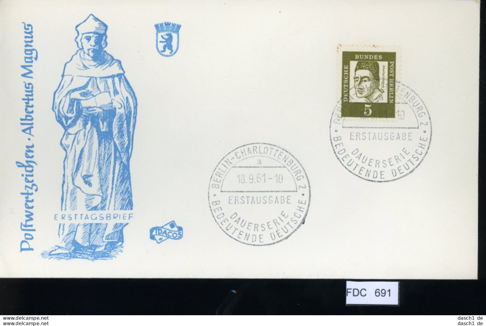 Berlin, FDC, 5 Lose U.a. 1961, Mi.-Nr. 208 - Sonstige & Ohne Zuordnung