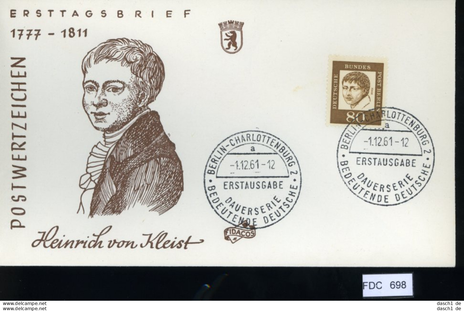 Berlin, FDC, 5 Lose U.a. 1961, Mi.-Nr. 199 Waagerechtes Paar - Sonstige & Ohne Zuordnung