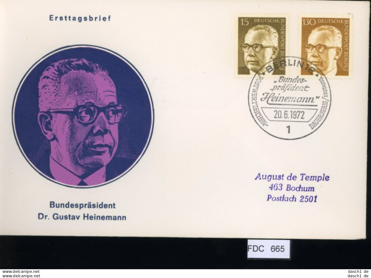 Berlin, FDC, 6 Lose U.a. 1972, Mi.-Nr. 426 - Sonstige & Ohne Zuordnung