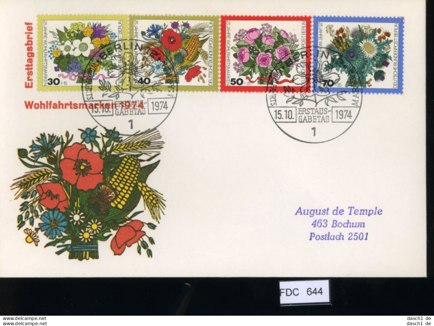 Berlin, FDC, 6 Lose U.a. 1974, Mi.-Nr. 466 - Sonstige & Ohne Zuordnung