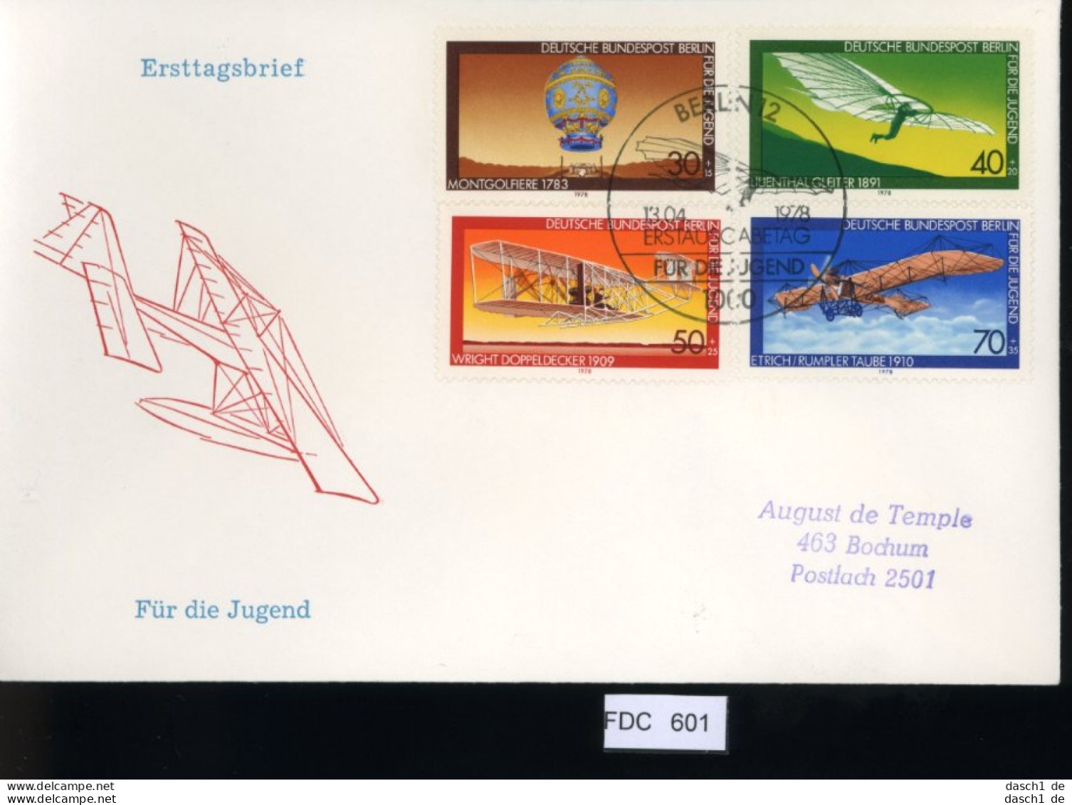 Berlin, FDC, 6 Lose U.a. 1977, Mi.-Nr. 556-559 - Other & Unclassified