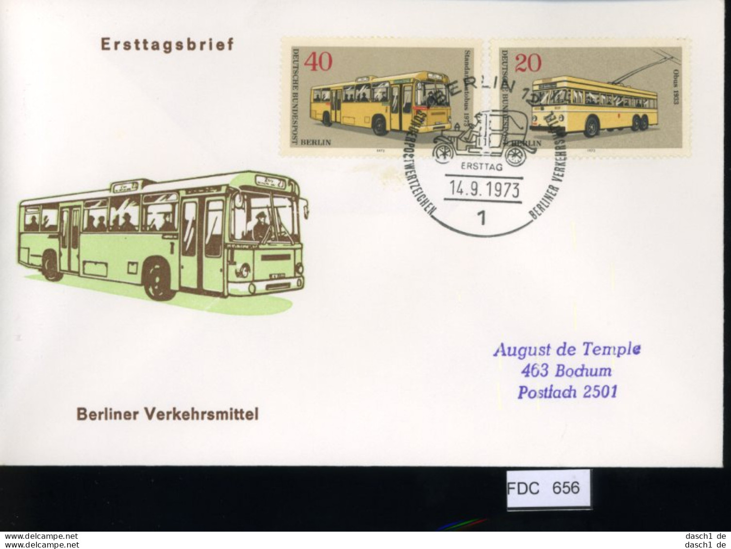 Berlin, FDC, 6 Lose U.a. 1973, Mi.-Nr. 446-451 - Sonstige & Ohne Zuordnung