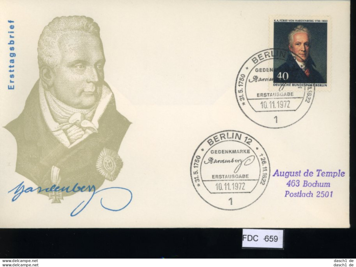 Berlin, FDC, 6 Lose U.a. 1972, Mi.-Nr. 434 - Other & Unclassified