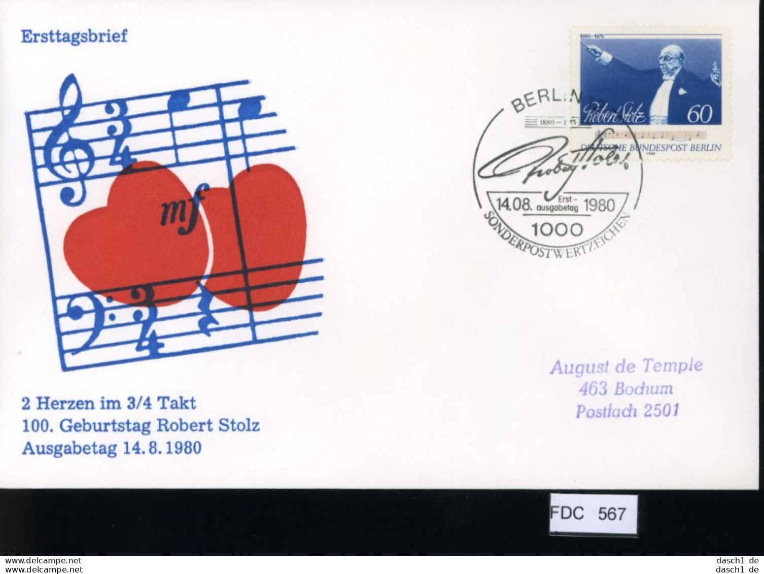 Berlin, FDC, 6 Lose u.a. 1980, Mi.-Nr. 617-620