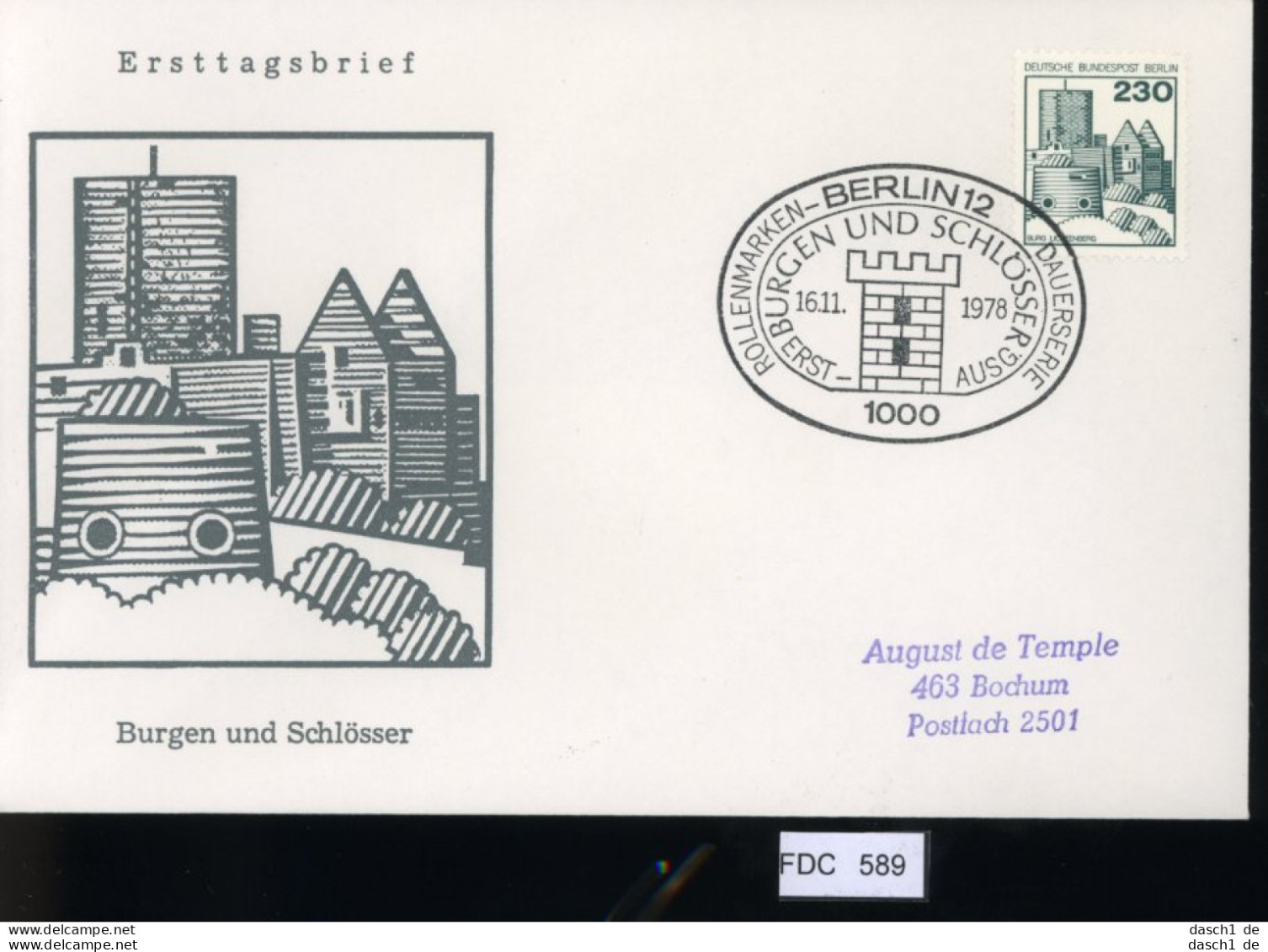 Berlin, FDC, 6 Lose U.a. 1979, Mi.-Nr. 607-610 - Autres & Non Classés