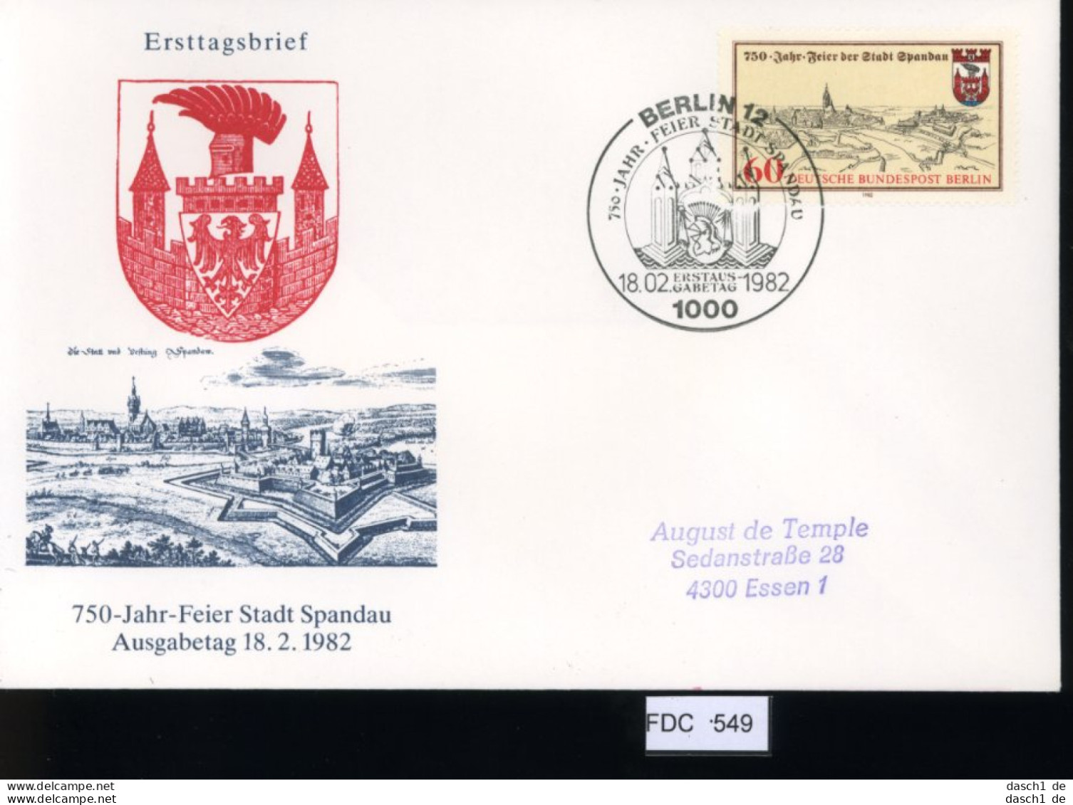 Berlin, FDC, 6 Lose U.a. 1981, Mi.-Nr. 655-657 - Altri & Non Classificati