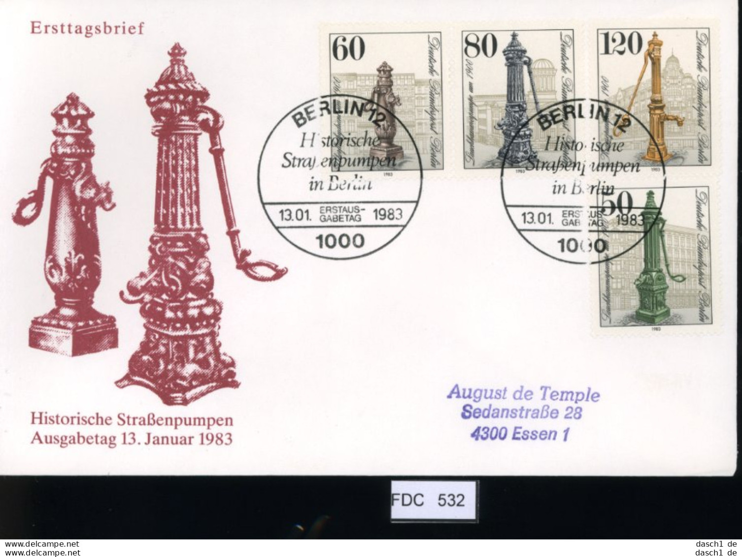 Berlin, FDC, 6 Lose U.a. 1982, Mi.-Nr. 688 - Andere & Zonder Classificatie