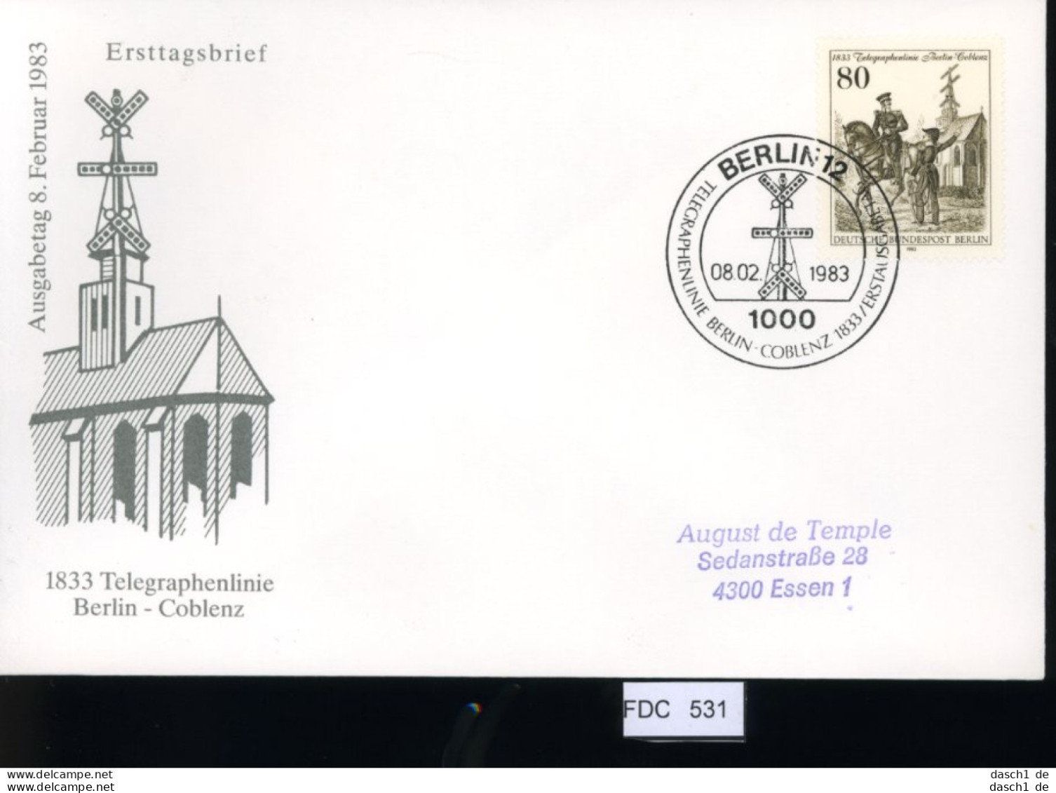 Berlin, FDC, 6 Lose U.a. 1982, Mi.-Nr. 688 - Autres & Non Classés