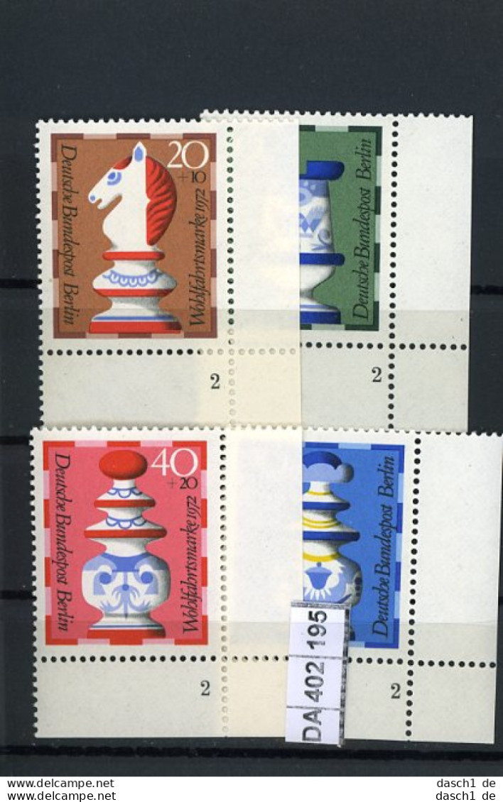 Berlin, Xx, O, 5 Lose U.a. 1972, 435 - 438, Ecke Unten Rechts, Mit Formnummer - Used Stamps