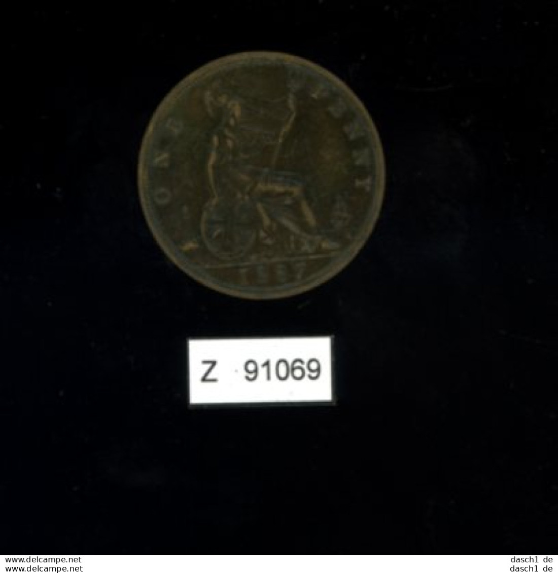 Großbritannien, One Penny, 1887, Anzahl 1 Einzellos - D. 1 Penny