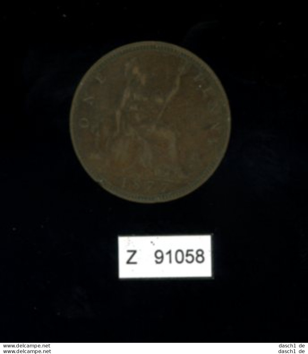 Großbritannien, One Penny, 1877, Anzahl 1 Einzellos - D. 1 Penny