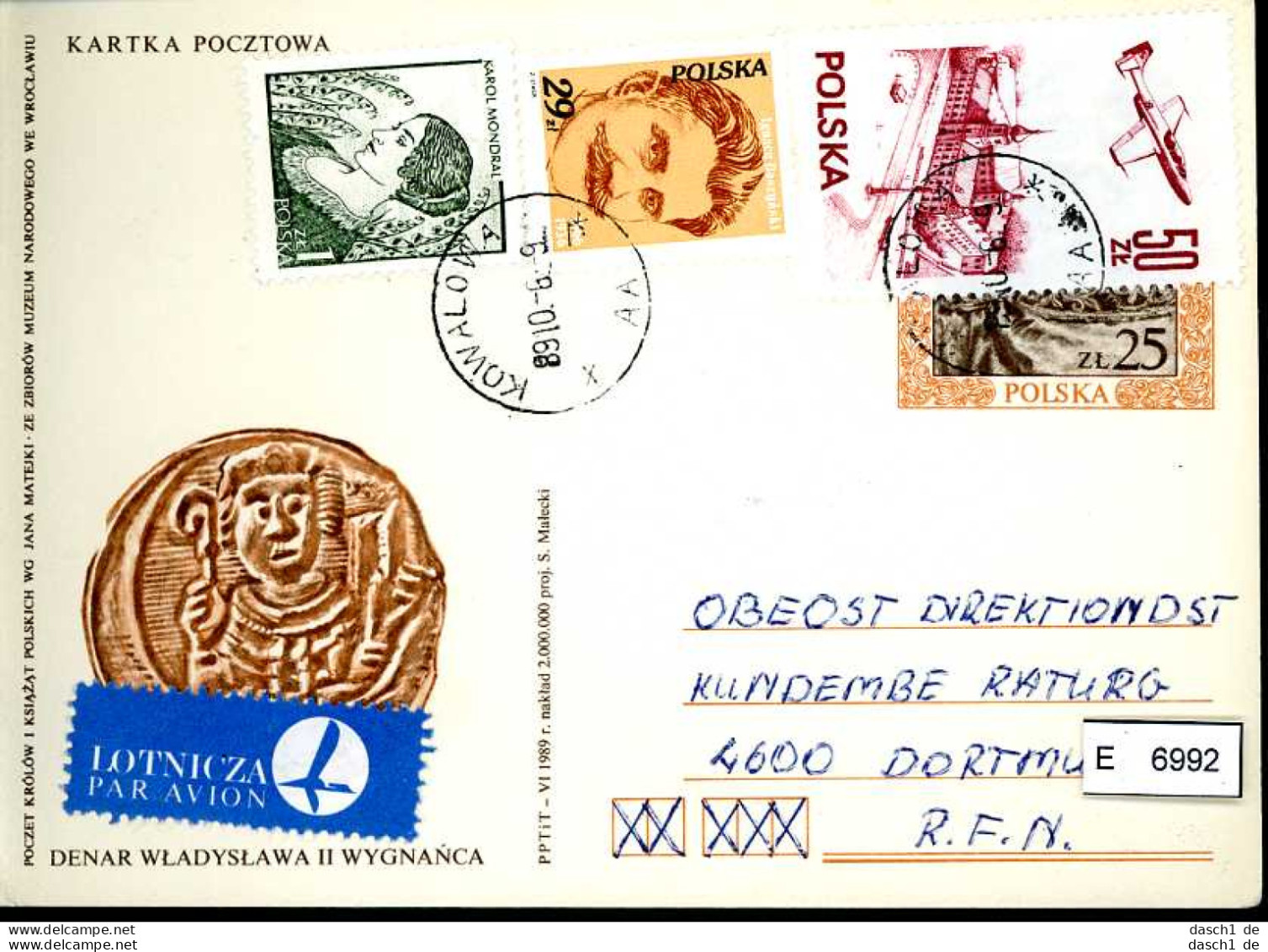 Polen, 5 Lose U.a., Ganzsache Mit Mehrfachfrankaturen - Stamped Stationery