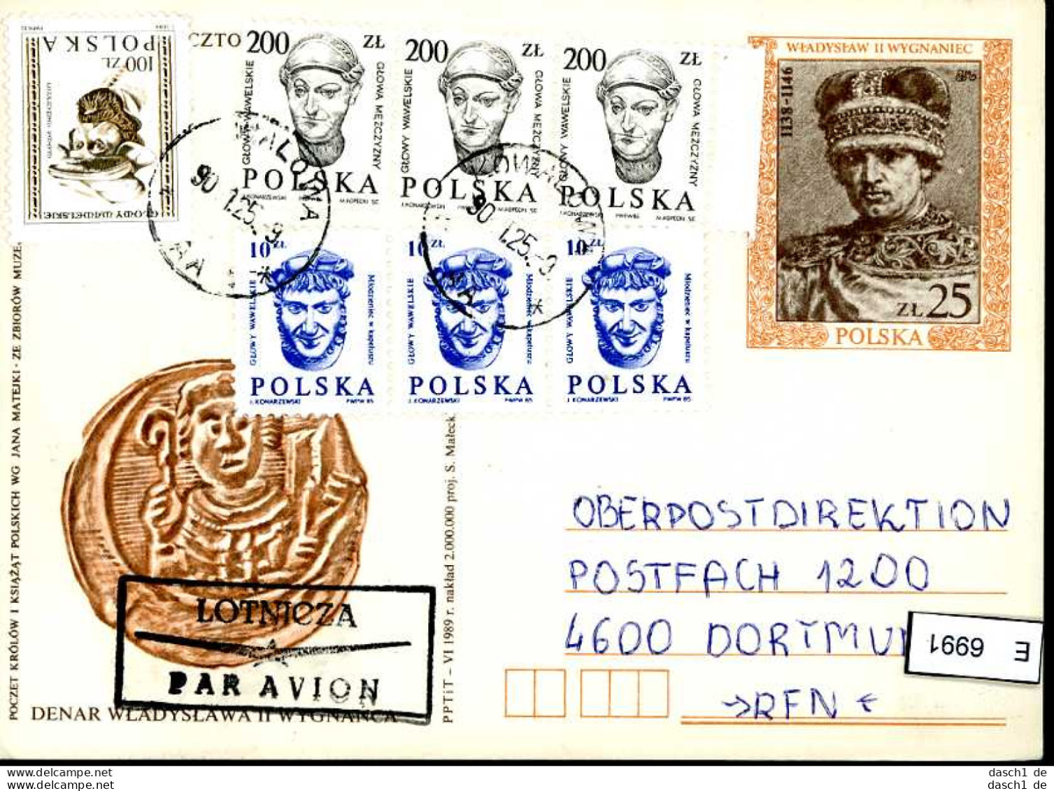 Polen, 5 Lose U.a., Ganzsache Mit Mehrfachfrankaturen - Stamped Stationery