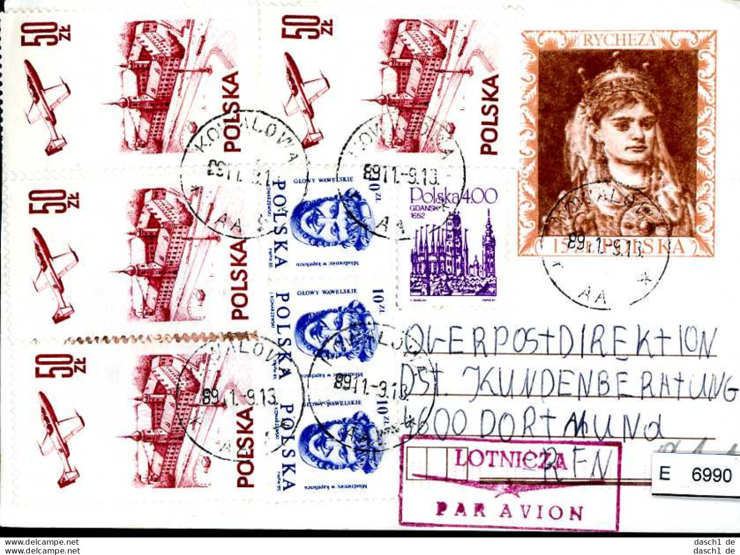 Polen, 5 Lose U.a., Ganzsache Mit Mehrfachfrankaturen - Stamped Stationery