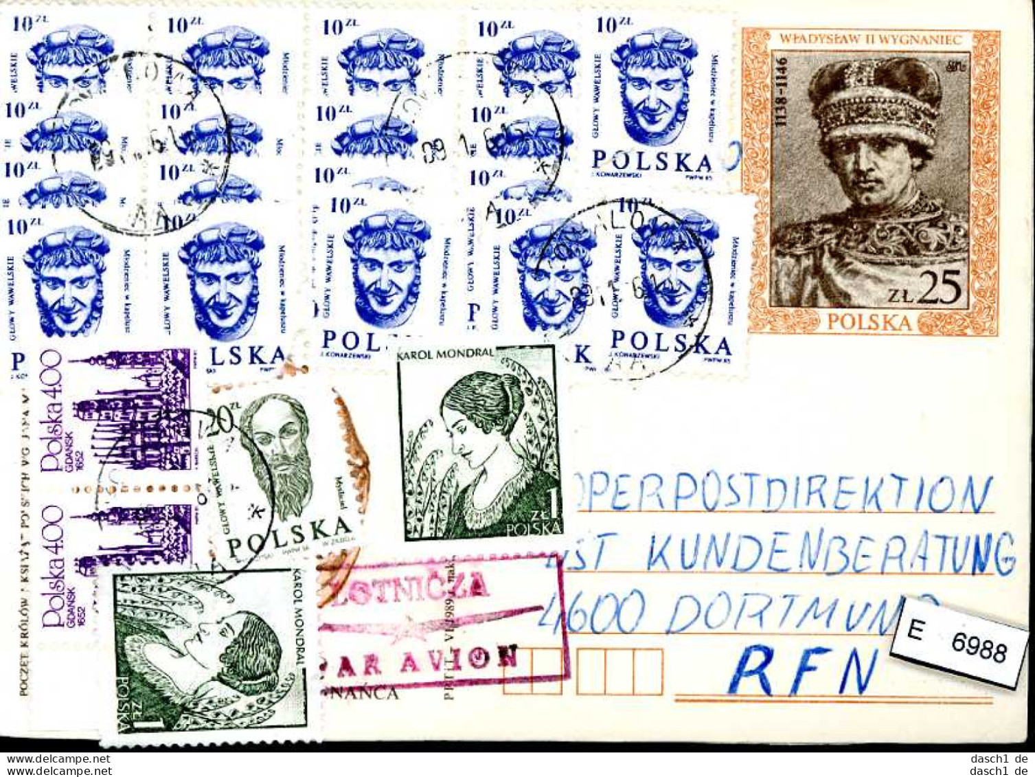 Polen, 5 Lose U.a., Ganzsache Mit Mehrfachfrankaturen - Stamped Stationery