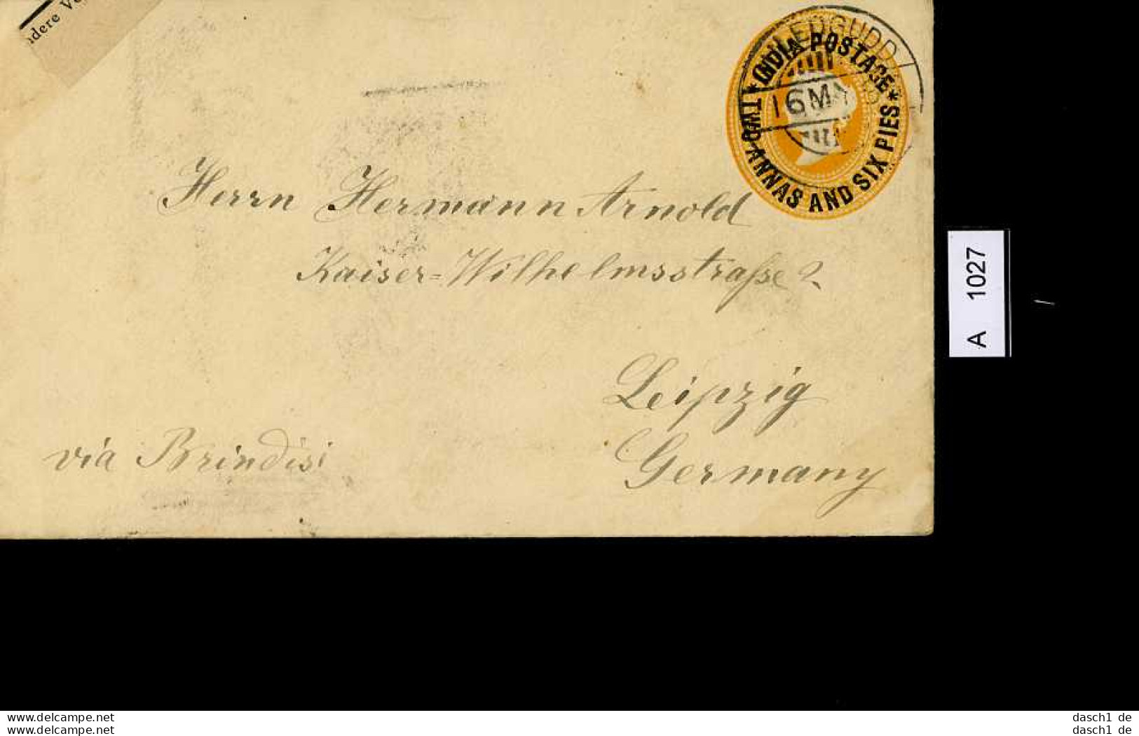 Grossbritannien, Indien, Ganzsache Von 1881 (Stempel Nicht Eindeutig) - Brieven En Documenten