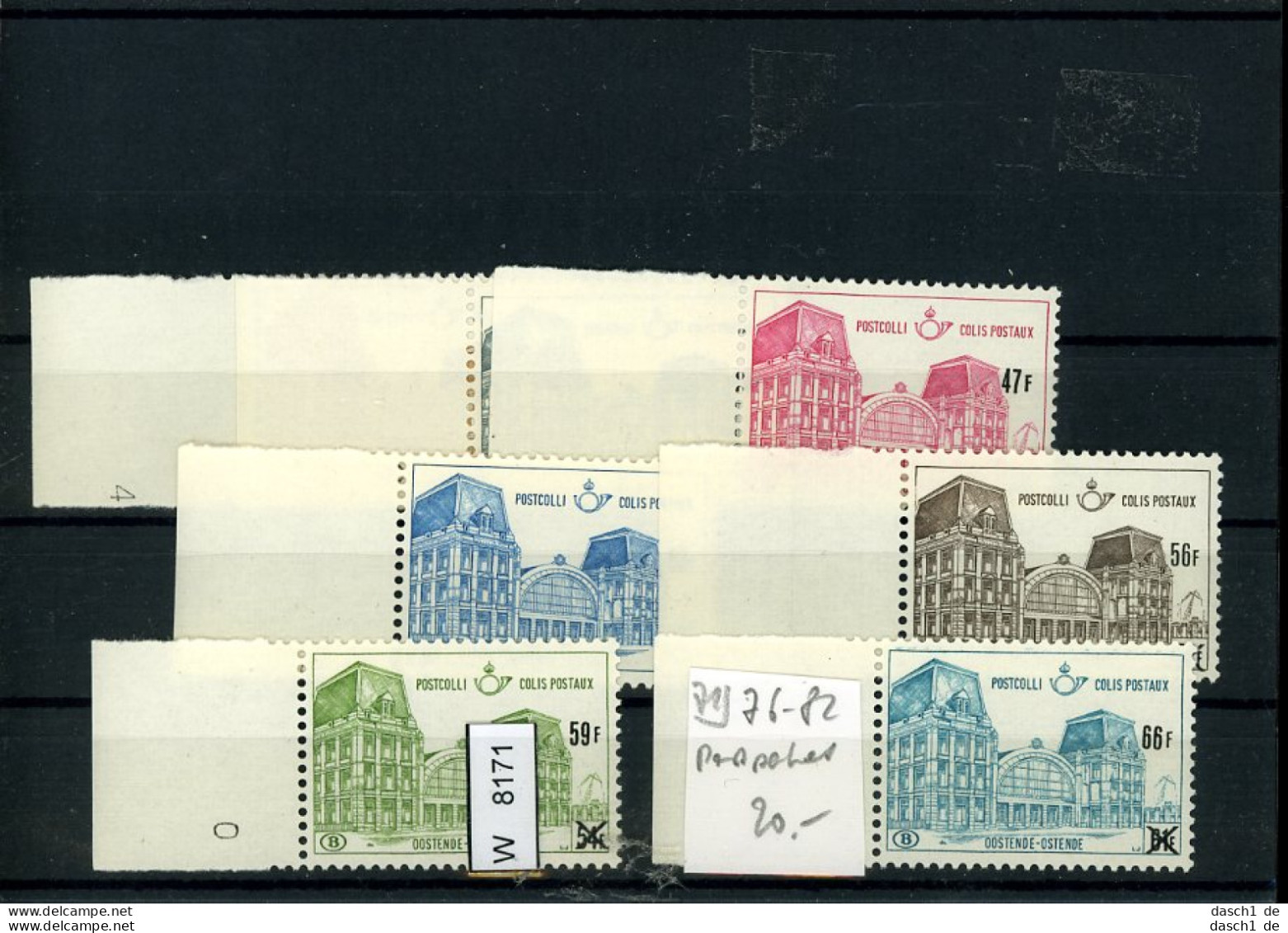 Belgien, Xx, 2 Lose U.a., Postpaketmarken, 76-82 - Otros & Sin Clasificación