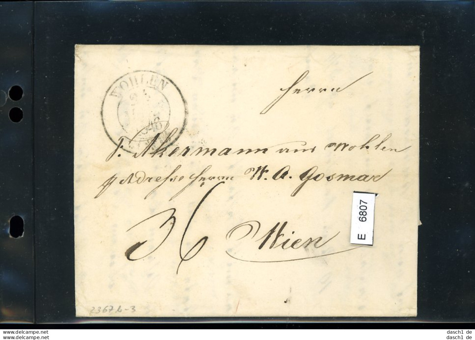 Schweiz Vorphilatelie, Brief Nach Wien, Aus Wohlen, 1848 - ...-1845 Prephilately