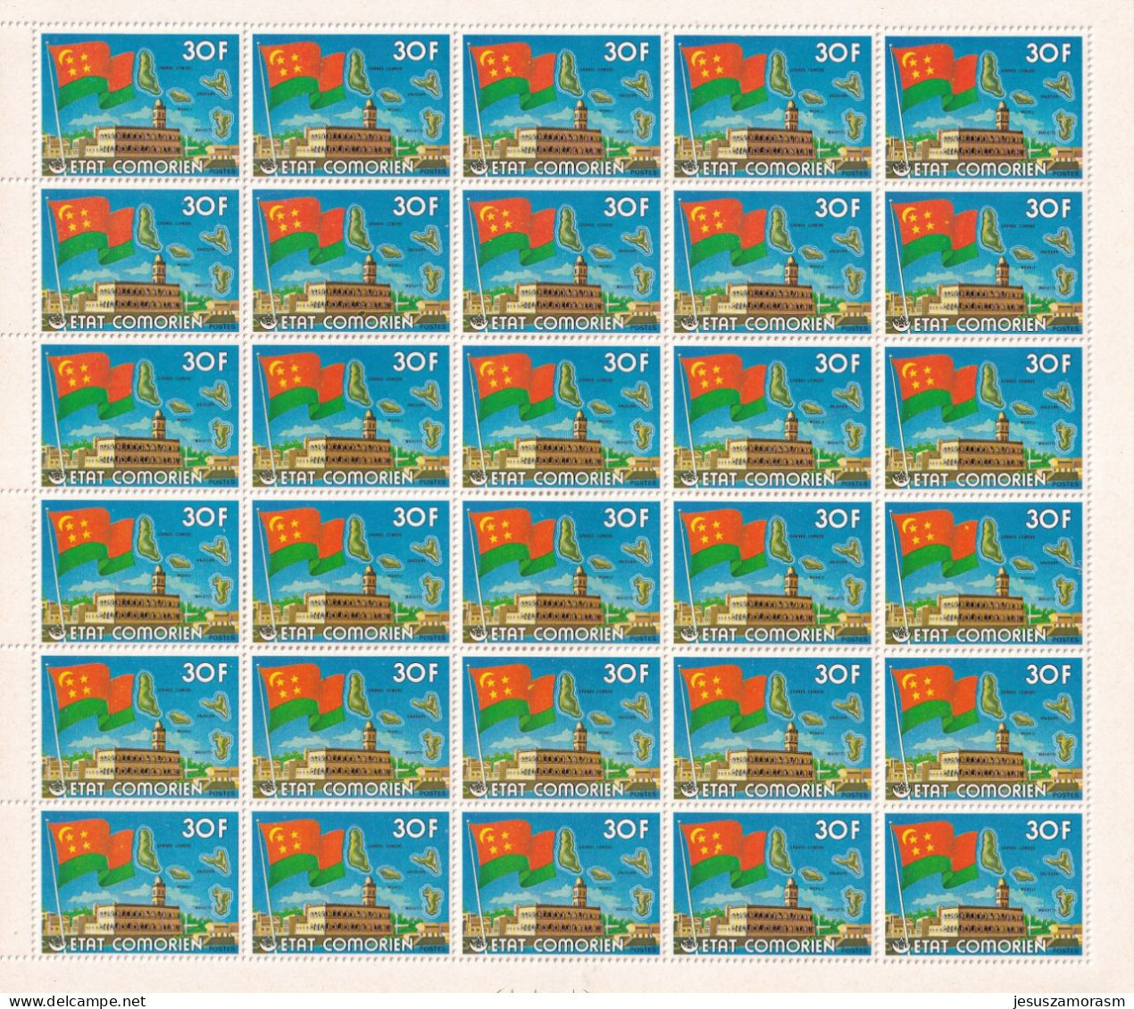 Comores Nº 154 Al 155 En Pliego De 30 Series - Comores (1975-...)