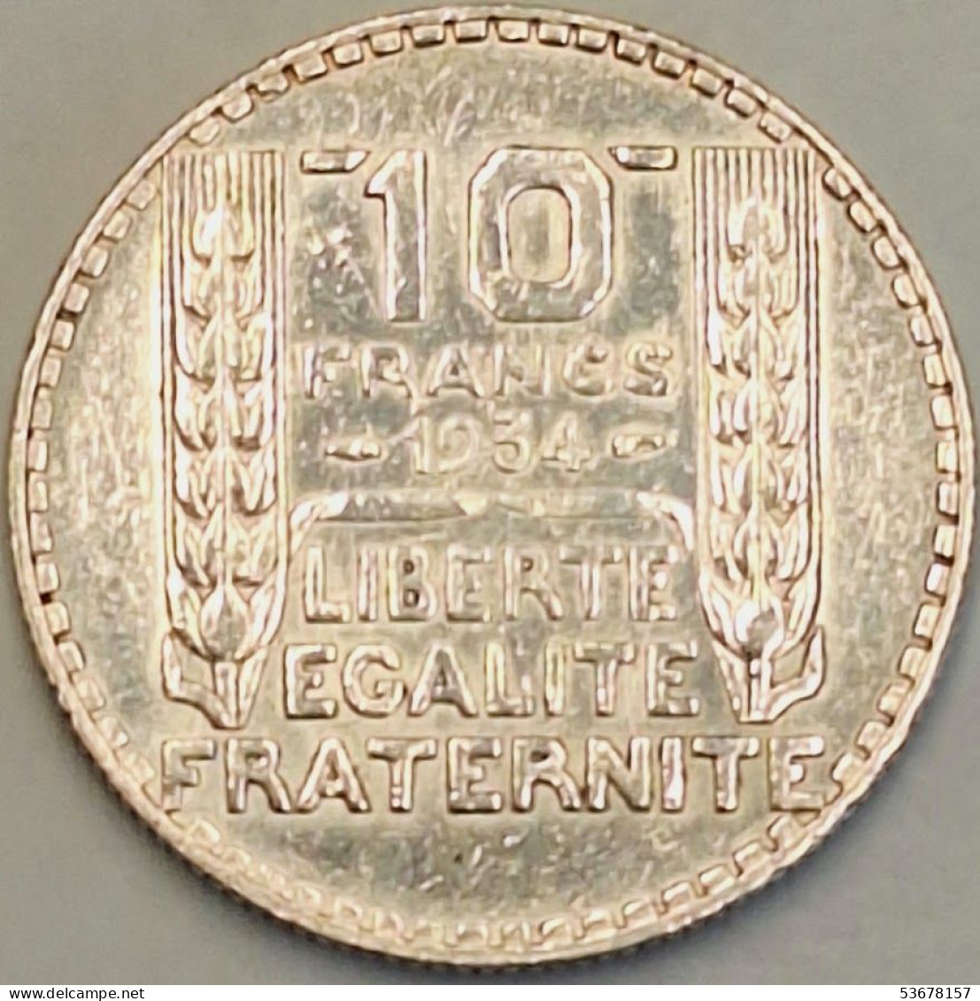 France - 10 Francs 1934, KM# 878, Silver (#4135) - 10 Francs