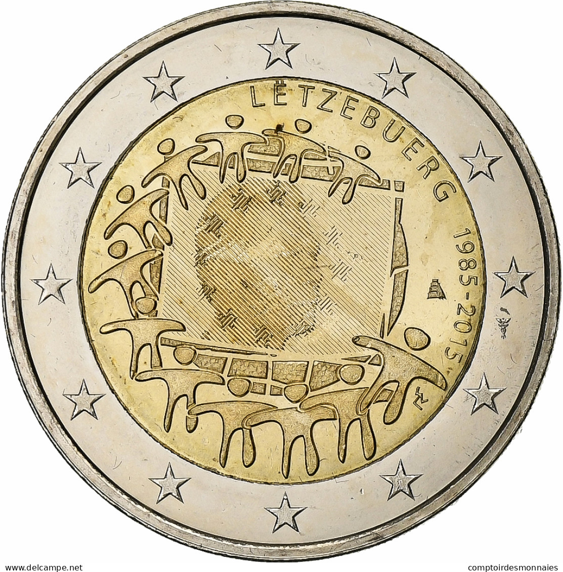 Luxembourg, 2 Euro, Drapeau Européen, 2015, SPL, Bimétallique - Luxembourg