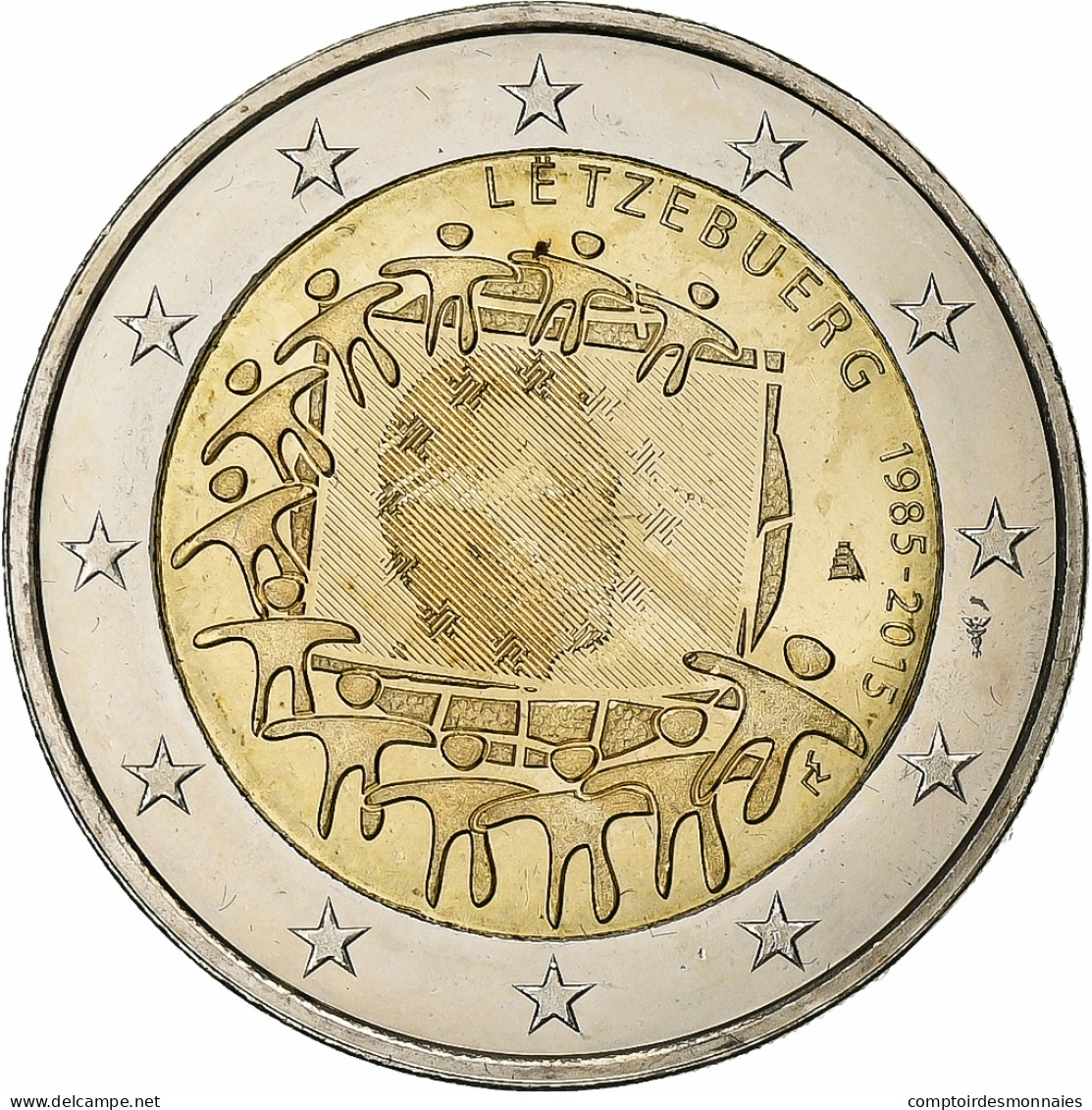 Luxembourg, 2 Euro, Drapeau Européen, 2015, SPL, Bimétallique - Luxemburg