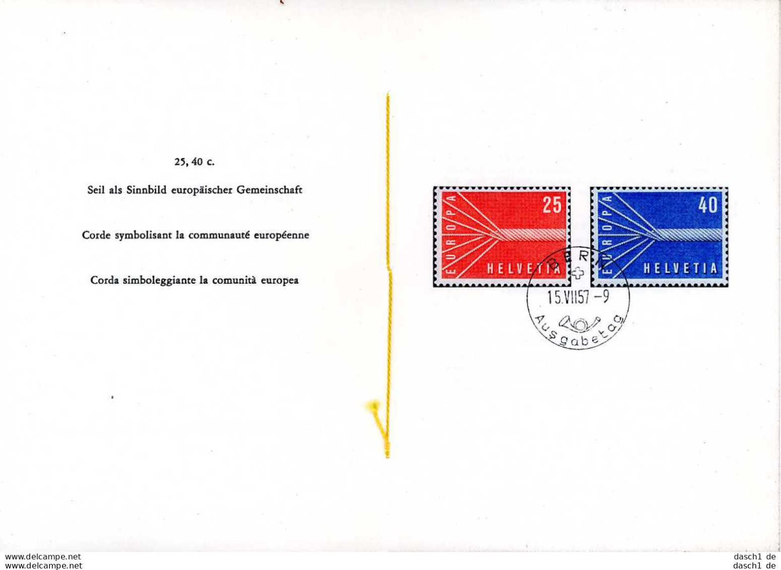 Europa, CEPT, 1957, FDC, 7 Belege