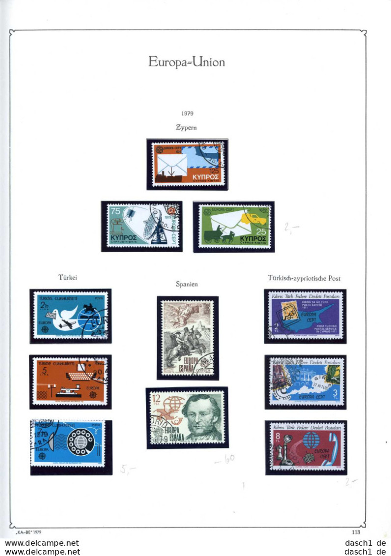 Europa, CEPT, o, 1979, Das Los umfaßt nur die dargestellten Ausgaben die in diesem Los angeboten werden, nahezu komplett